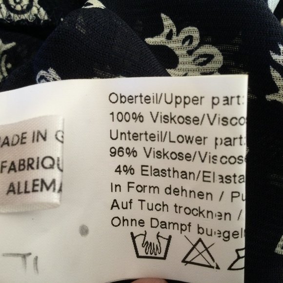 Jean Paul Germany Sheer Crisscross Navy and cream Body Suit Small Size 6 - Picture 12 of 15